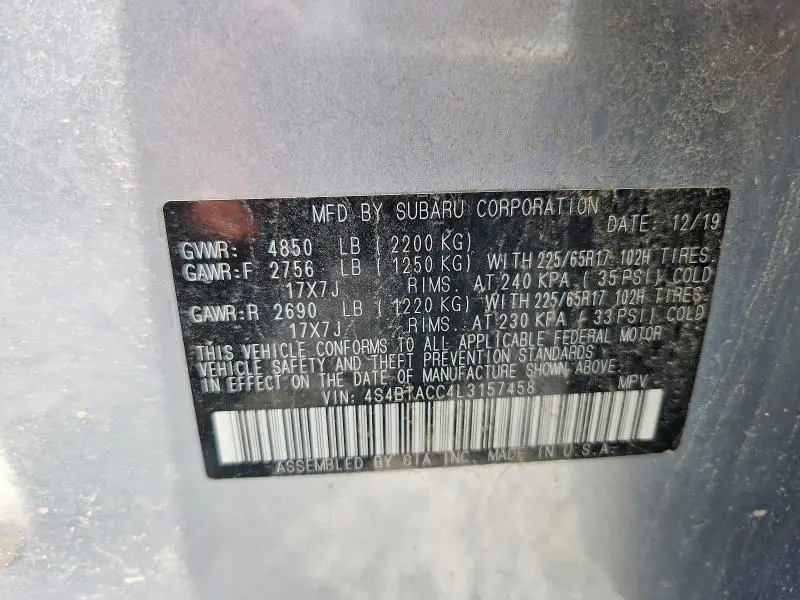 2020 SUBARU OUTBACK PREMIUM  