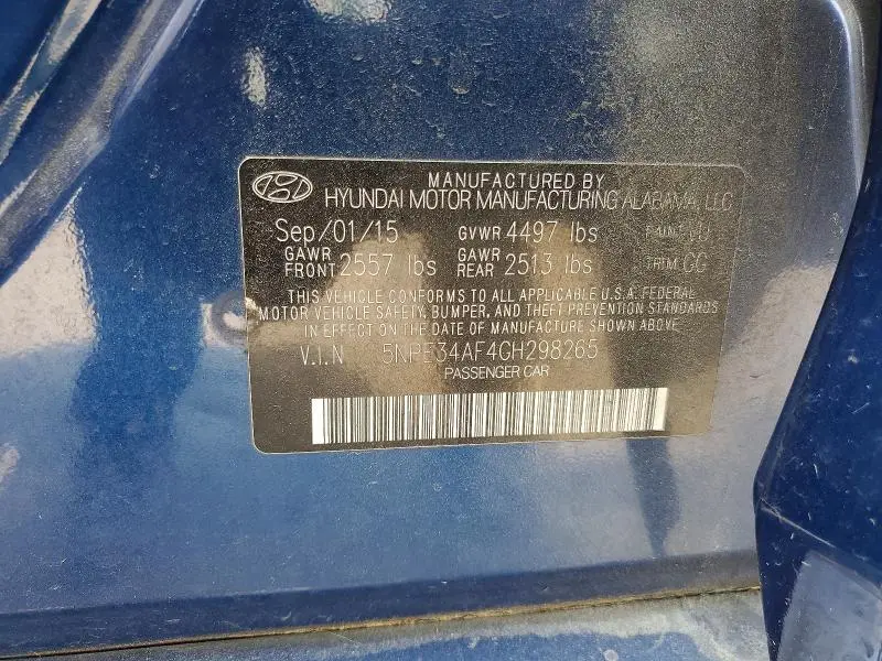 2016 HYUNDAI SONATA SE   