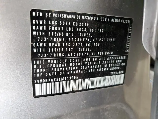 2020 VOLKSWAGEN TIGUAN S  