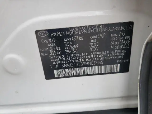 2017 HYUNDAI SANTA FE SPORT   