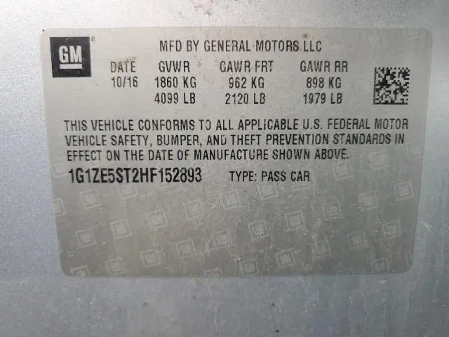 2017 CHEVROLET MALIBU LT  