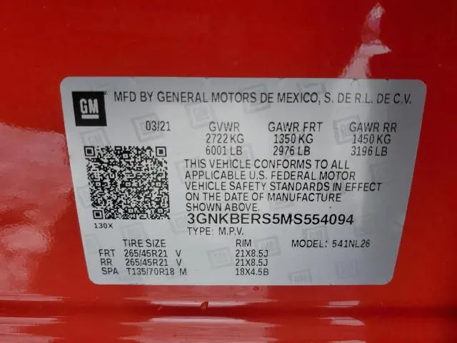 2021 CHEVROLET BLAZER RS  