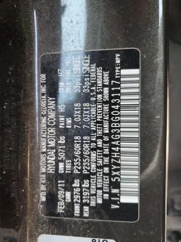 2011 HYUNDAI SANTA FE SE