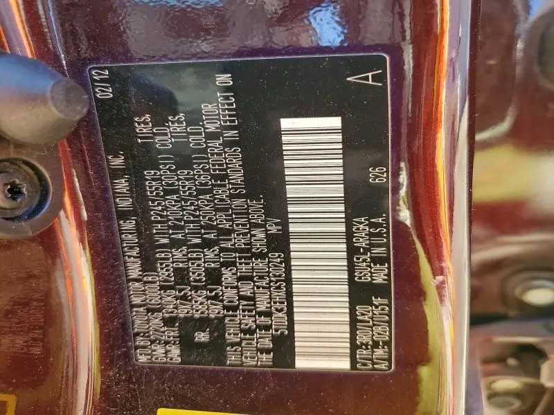 2012 TOYOTA HIGHLANDER LIMITED  