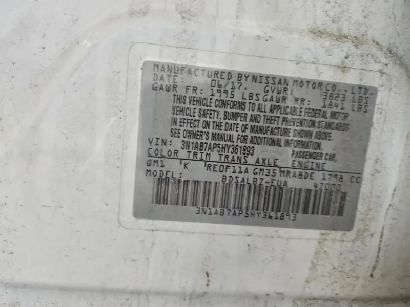 2017 NISSAN SENTRA S  