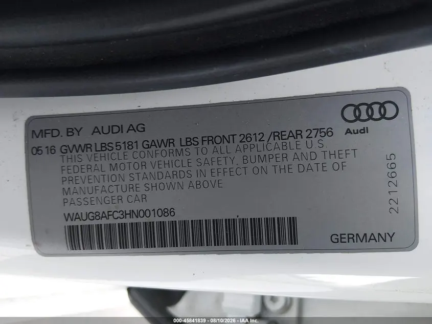 2017 AUDI A6 PREMIUM PLUS