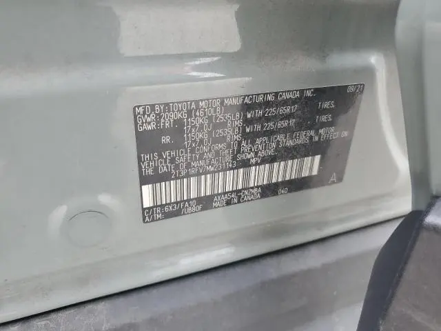 2021 TOYOTA RAV4 XLE  