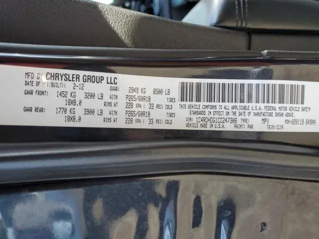 2012 DODGE DURANGO CREW  