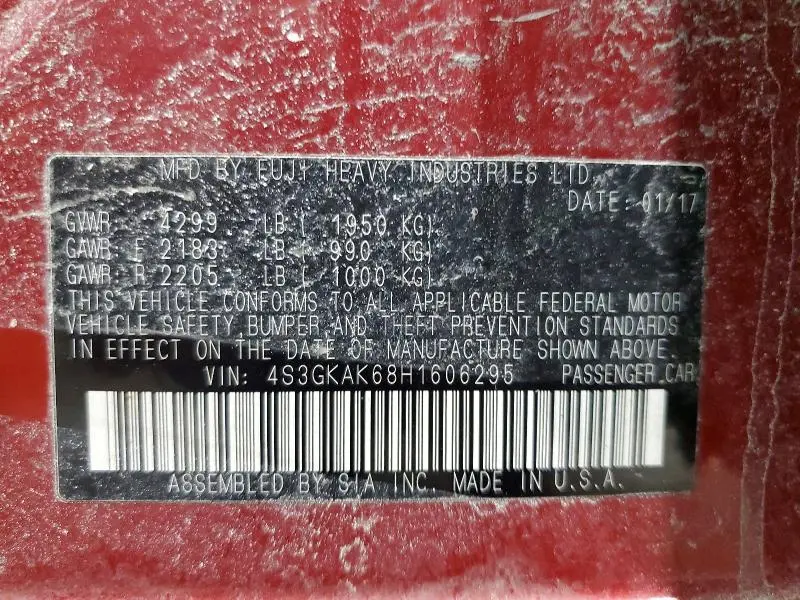 2017 SUBARU IMPREZA SPORT  