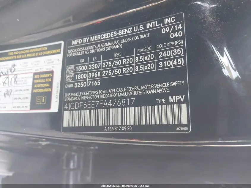 2015 MERCEDES-BENZ GL 450 4MATIC