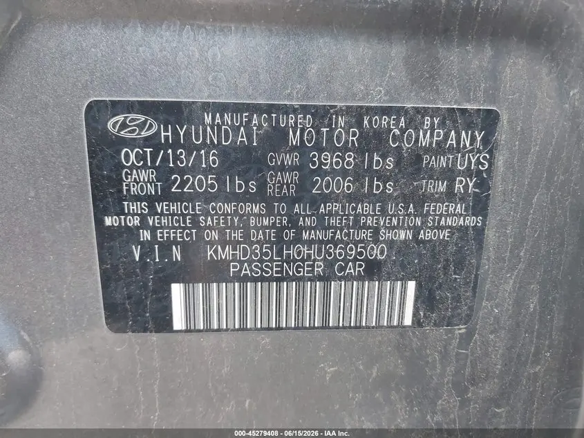 2017 HYUNDAI ELANTRA GT  