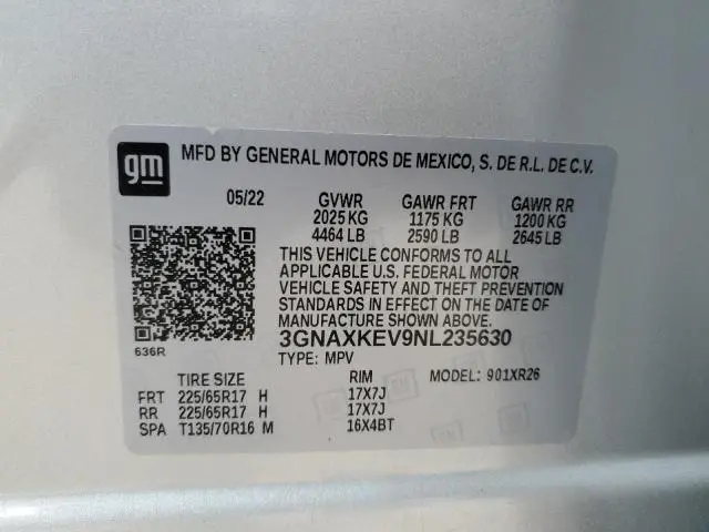 2022 CHEVROLET EQUINOX LT  