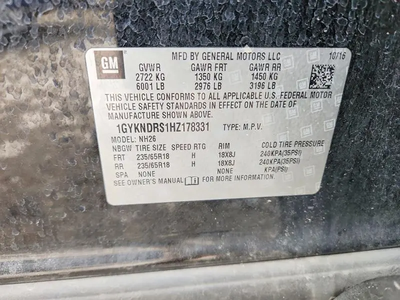 2017 CADILLAC XT5 LUXURY  