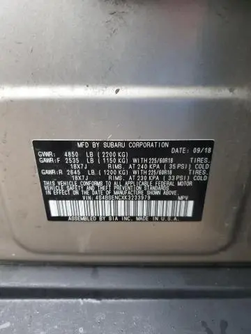 2019 SUBARU OUTBACK 3.6R LIMITED