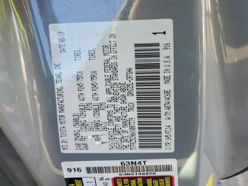 2019 TOYOTA TACOMA SR5 V6  