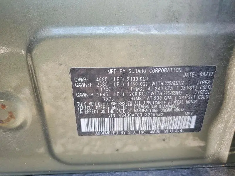 2018 SUBARU OUTBACK 2.5I PREMIUM  