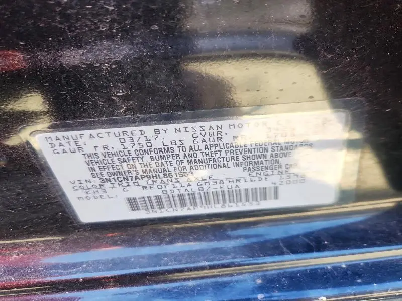 2017 NISSAN VERSA 1.6 SV  