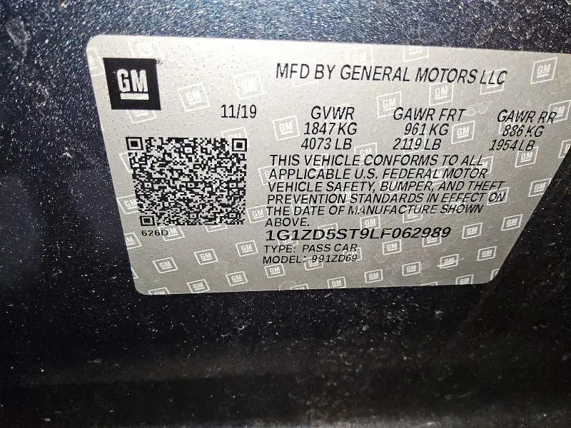 2020 CHEVROLET MALIBU LT  