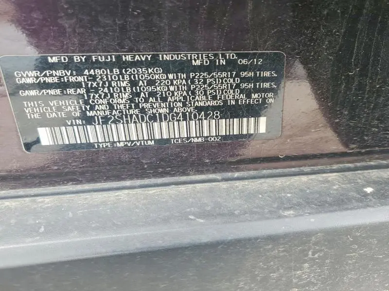 2013 SUBARU FORESTER 2.5X PREMIUM  