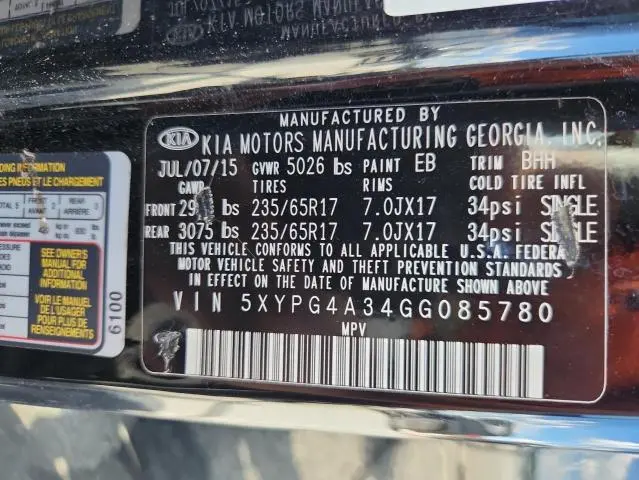 2016 KIA SORENTO LX  