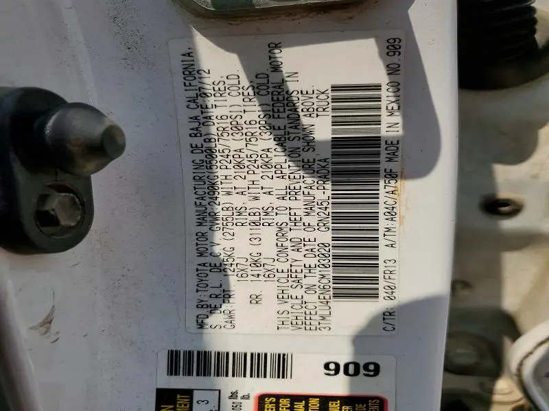 2012 TOYOTA TACOMA V6  