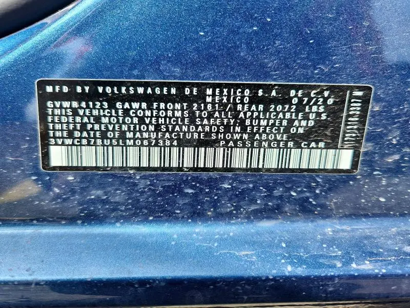 2020 VOLKSWAGEN JETTA S  