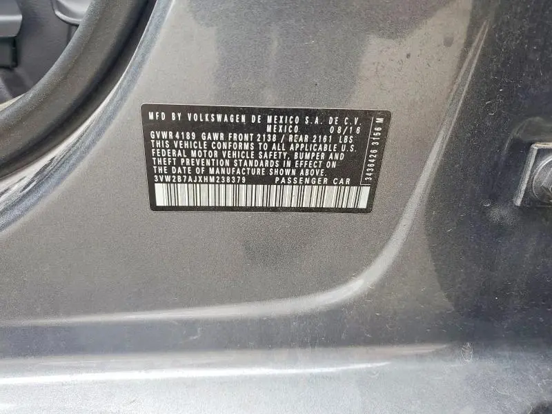 2017 VOLKSWAGEN JETTA S  