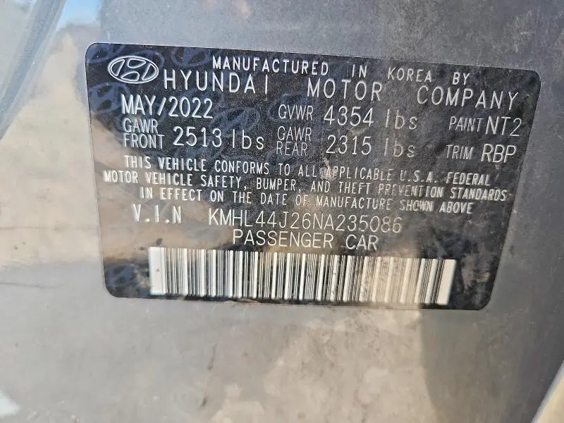 2022 HYUNDAI SONATA SEL PLUS  