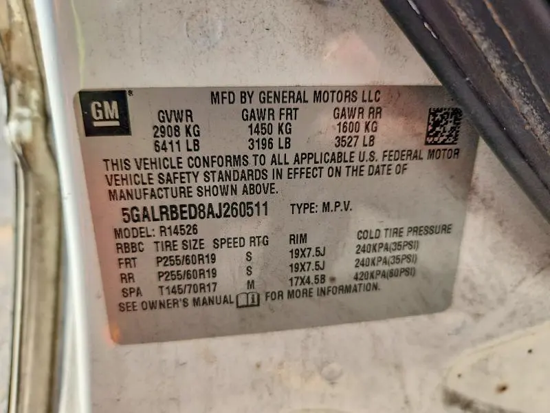 2010 BUICK ENCLAVE CXL  