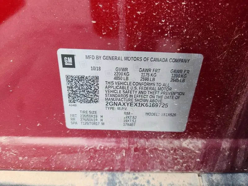 2019 CHEVROLET EQUINOX PREMIER  