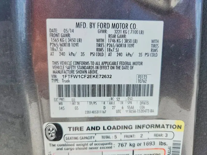 2014 FORD F150 SUPERCREW  