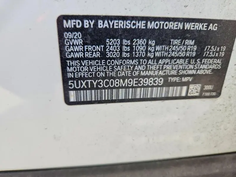 2021 BMW X3 SDRIVE30I  