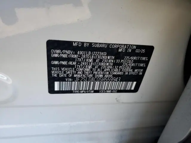 2025 SUBARU FORESTER   