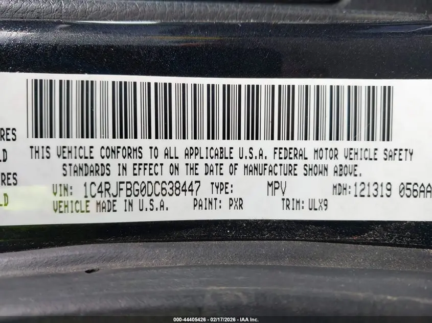 2013 JEEP GRAND CHEROKEE LIMITED