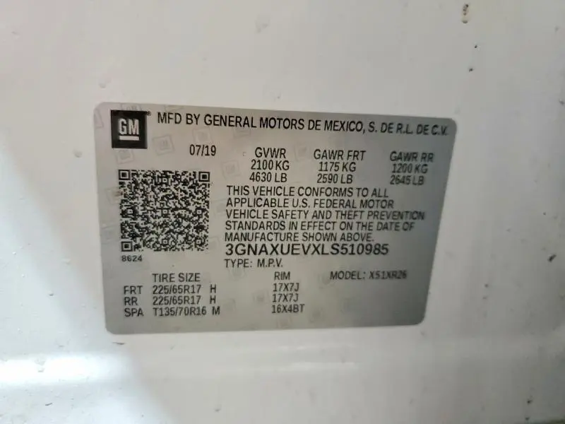 2020 CHEVROLET EQUINOX LT  