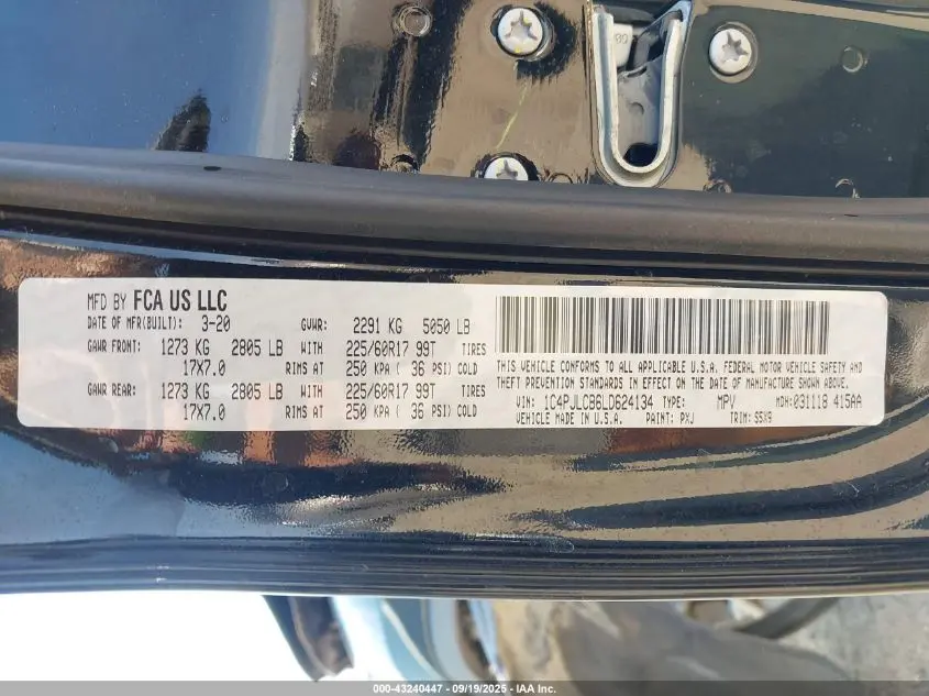 2020 JEEP CHEROKEE LATITUDE FWD