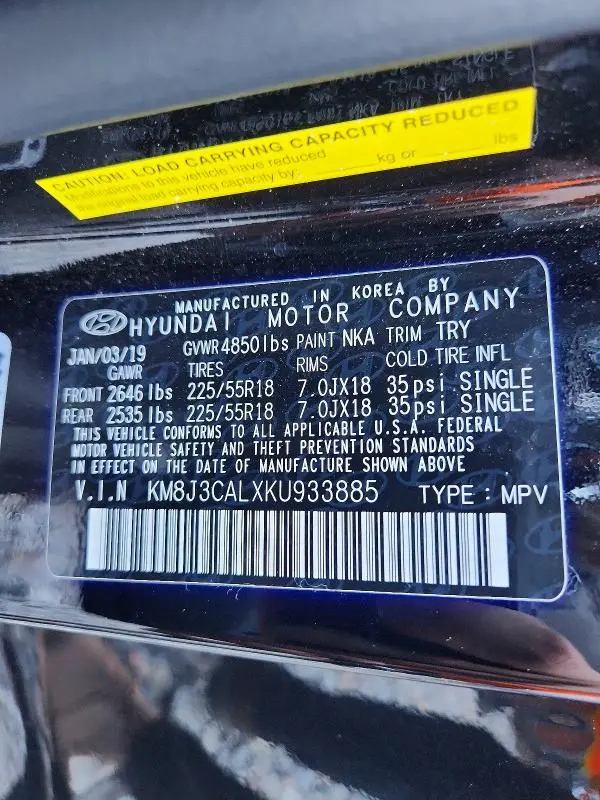 2019 HYUNDAI TUCSON SEL  
