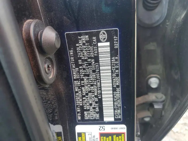 2018 TOYOTA CAMRY SE  