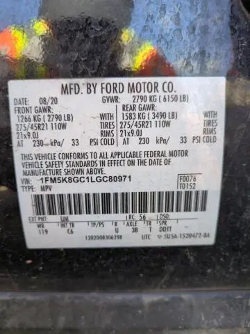 2020 FORD EXPLORER ST  