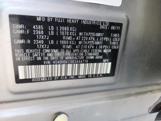 2011 SUBARU OUTBACK 2.5I LIMITED  
