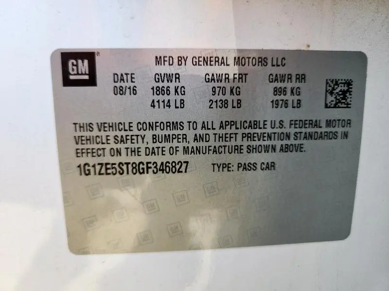 2016 CHEVROLET MALIBU LT  