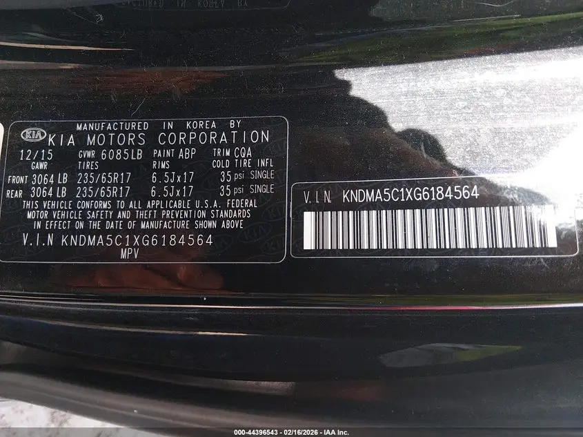 2016 KIA SEDONA L