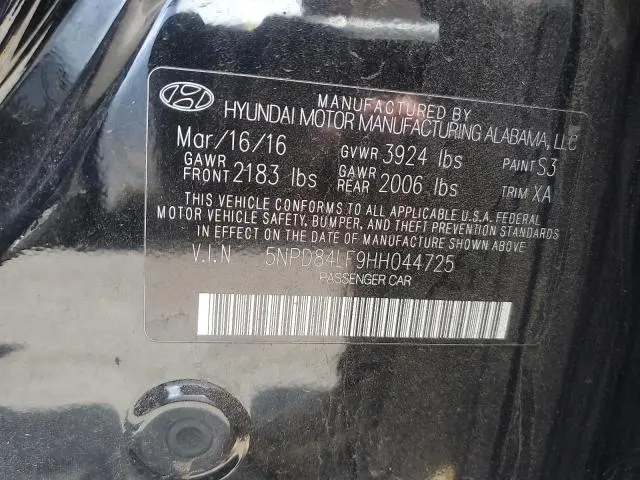 2017 HYUNDAI ELANTRA SE  