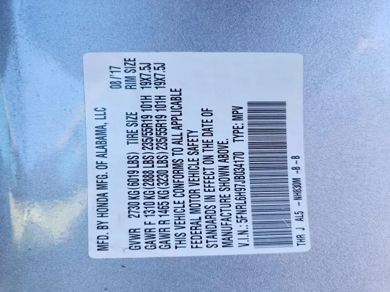 2018 HONDA ODYSSEY ELITE  