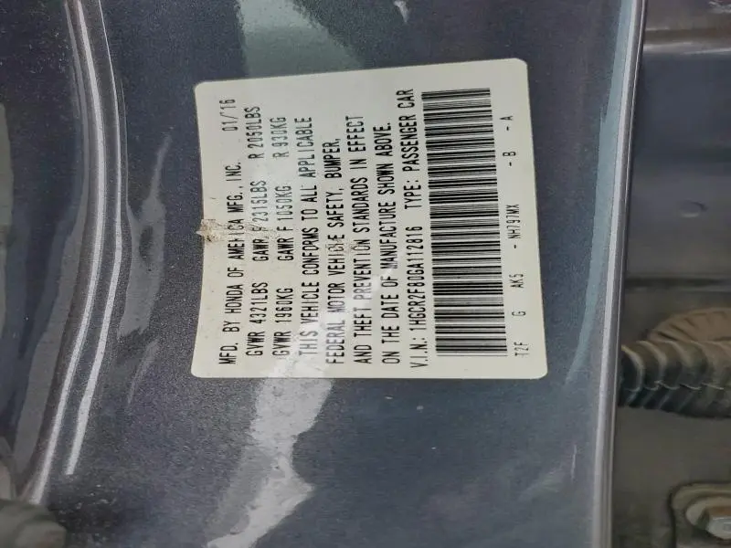 2016 HONDA ACCORD EXL  