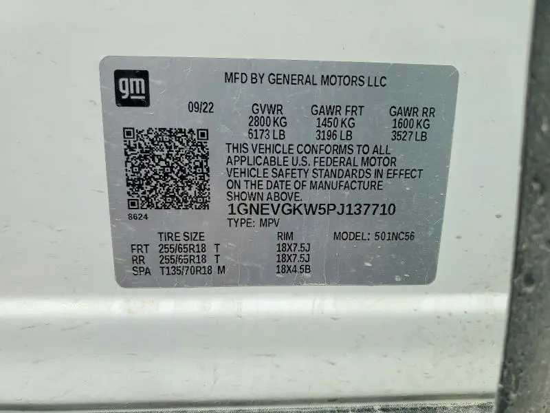 2023 CHEVROLET TRAVERSE LT  