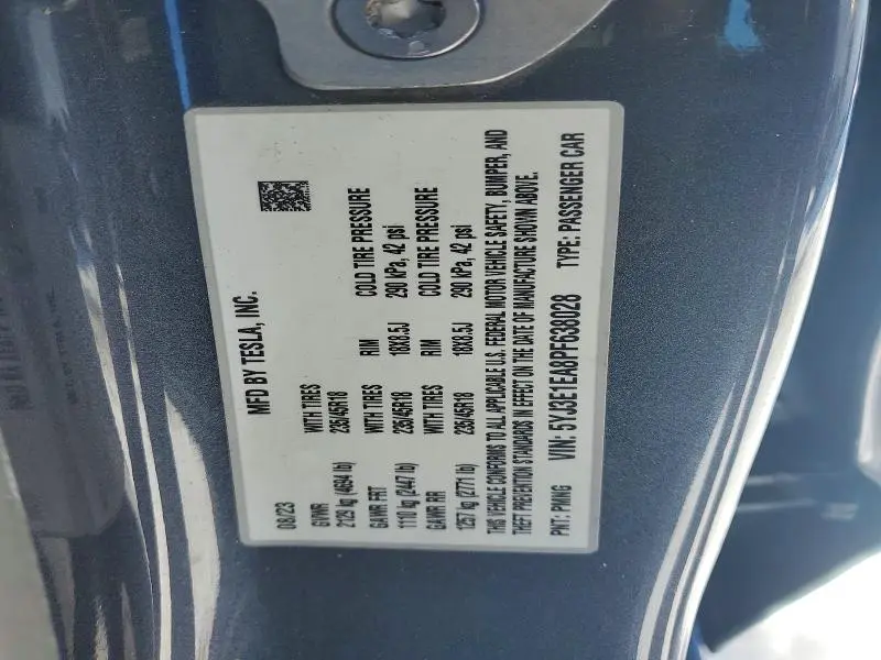 2023 TESLA MODEL 3   