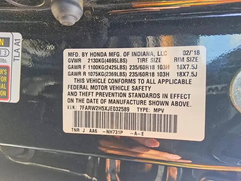 2018 HONDA CR-V EX  