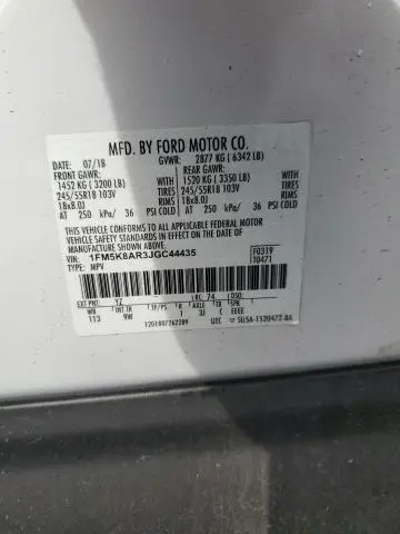 2018 FORD EXPLORER POLICE INTERCEPTOR  