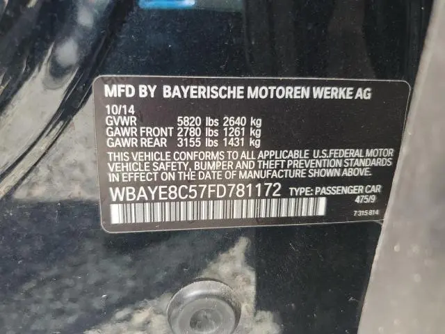 2015 BMW 750 LI  